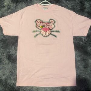 Vintage Pink Panther Winking Glitter T Shirt Womens Large Mens Medium